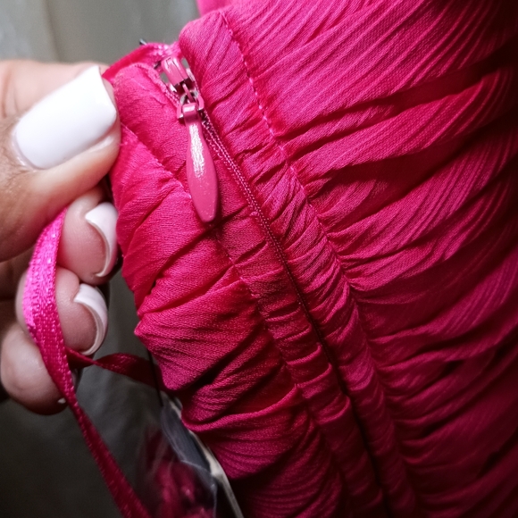 🩷 HOST PICK Oleg Cassini Strapless Evening or Bridesmaid Gown Size 12 - Picture 7 of 12